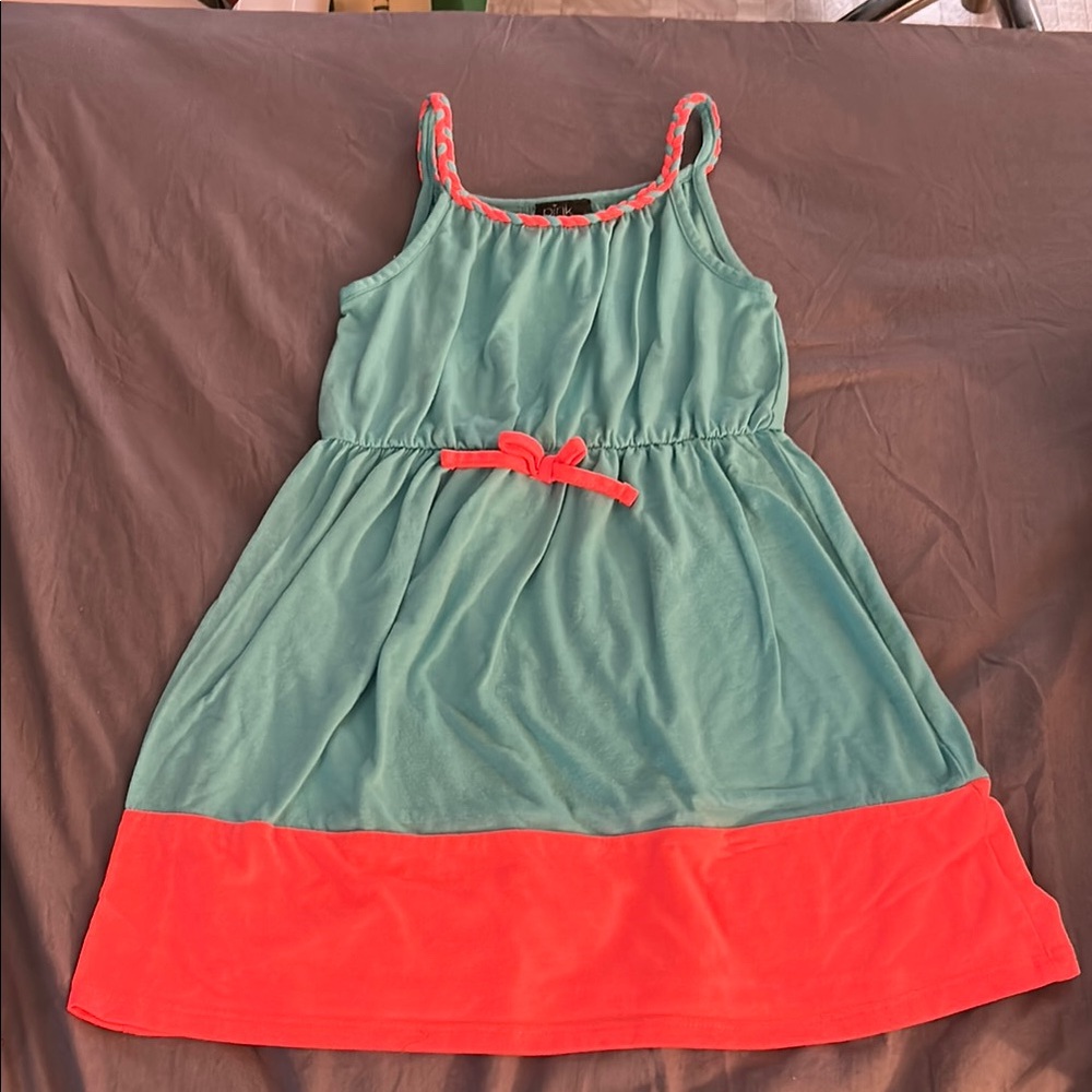 Blue and pink Sleeveless roped Strap Sundress